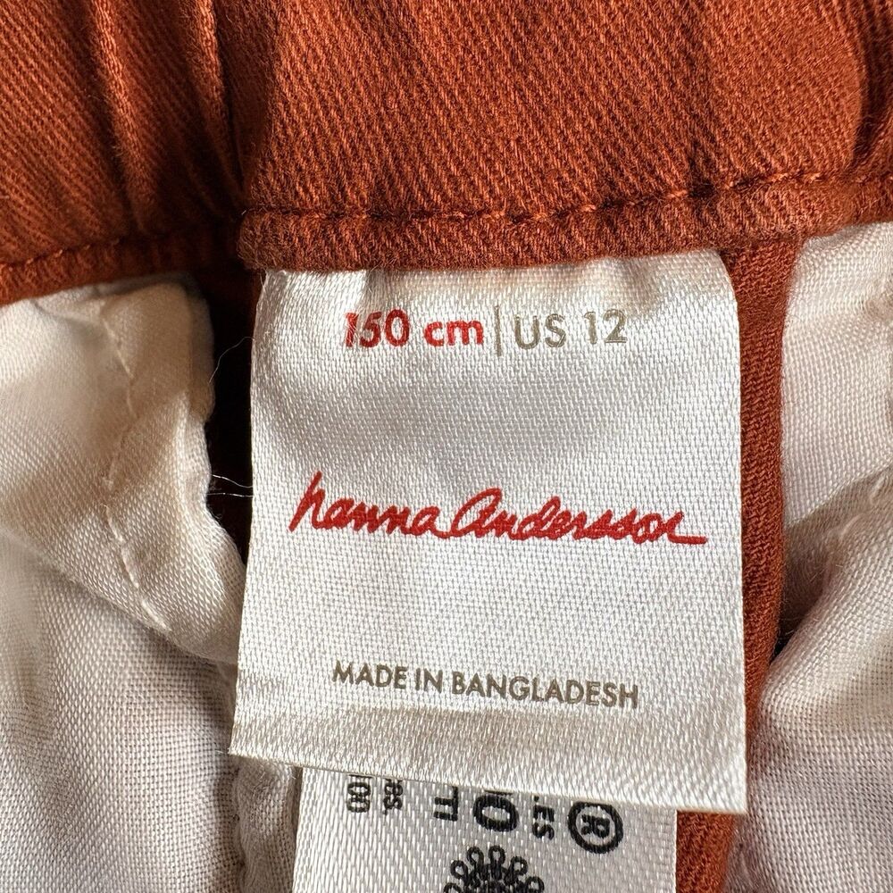 Hanna Andersson Girls Pants Size 12 Rust Orange Straight Leg Pull On Cotton - Picture 4 of 7